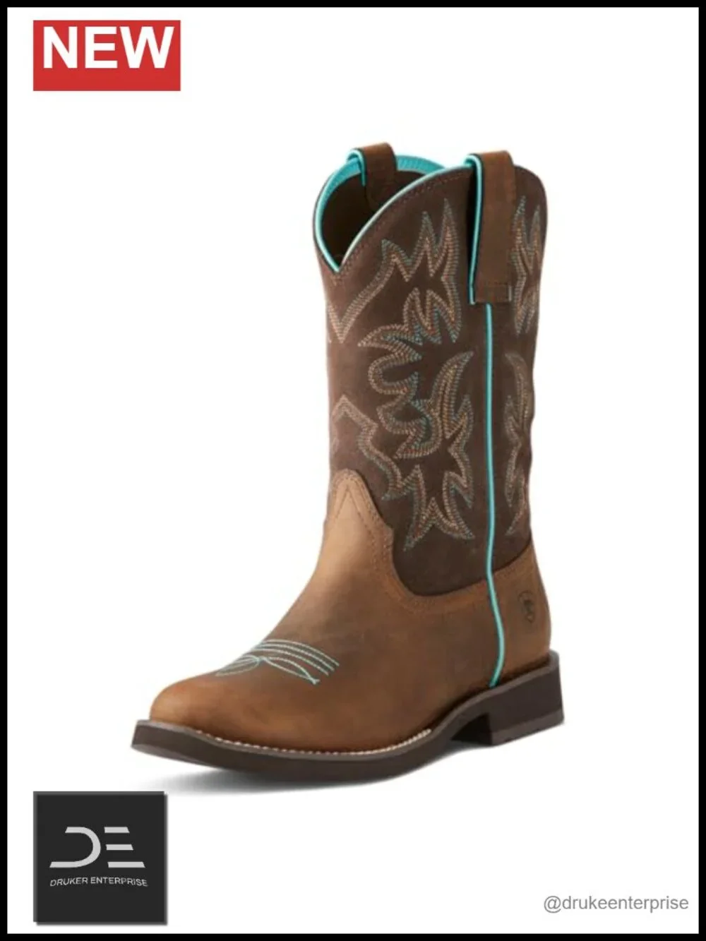 Leather 4LR Comfort Western Boot with Embroidered Details
